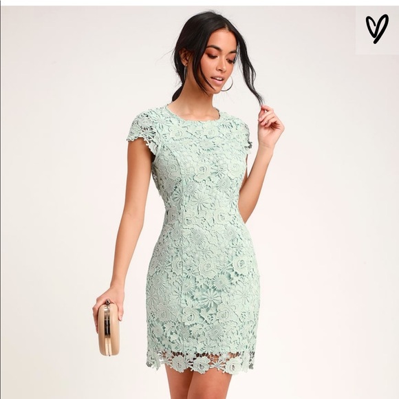 sage green lace dress